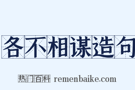 各不相谋造句是什么意思的图片